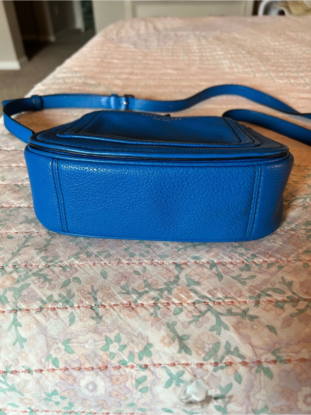 MARC JACOBS Empire City Large Royal Blue Leather Messenger Crossbody Saddle Bag - Picture 3 of 15